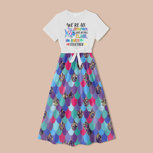 We're All Different but In This Class We Swim Together Teacher One Piece Dress