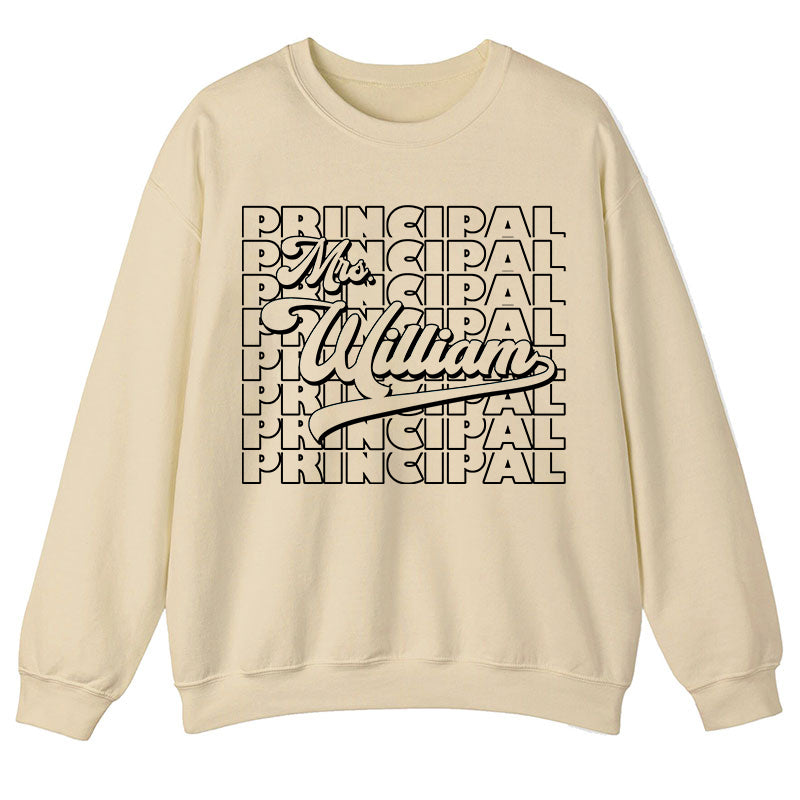 Personalized Name And Position Simple Teacher Sweatshirt