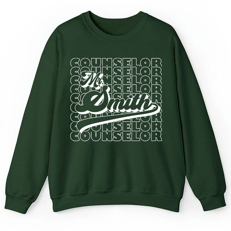 Personalized Name And Position Simple Teacher Sweatshirt