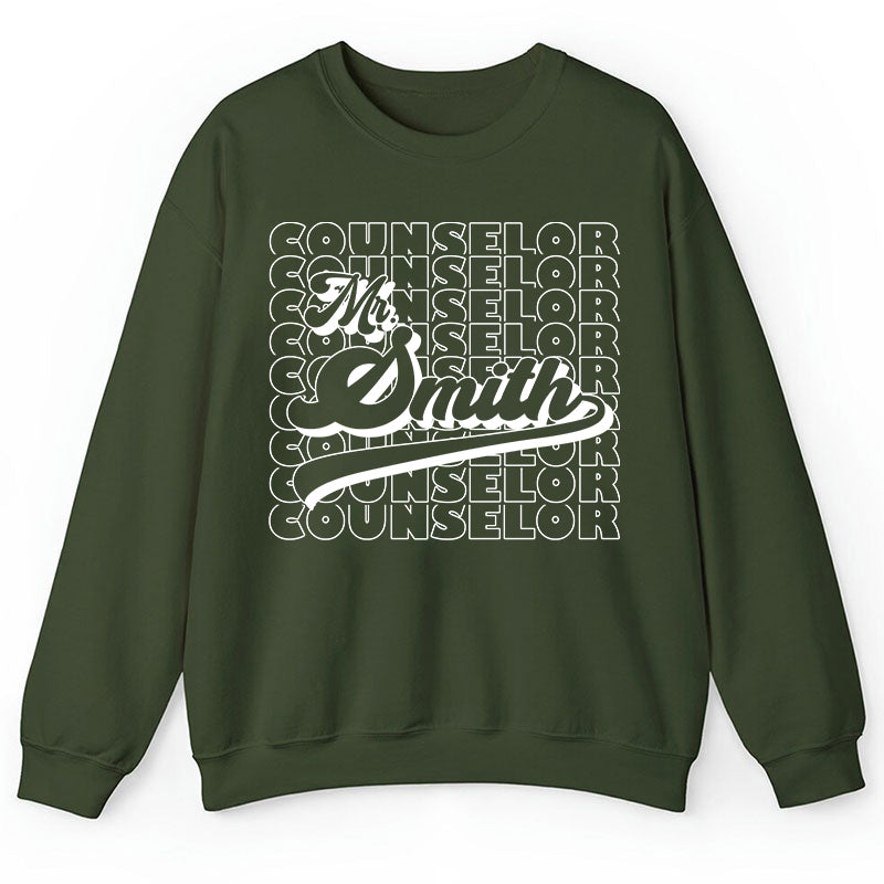 Personalized Name And Position Simple Teacher Sweatshirt