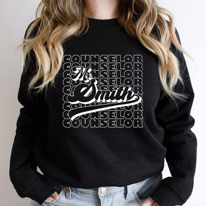Personalized Name And Position Simple Teacher Sweatshirt