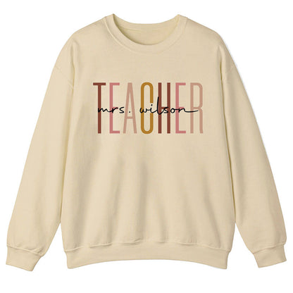 Personalized Name Simple Teacher Sweatshirt