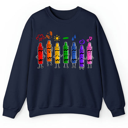 Mood Color Crayons Teacher Sweatshirt