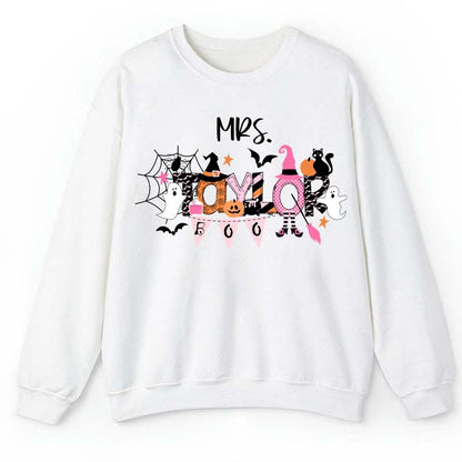 Personalized Name Happy Halloween Teacher Sweatshirt