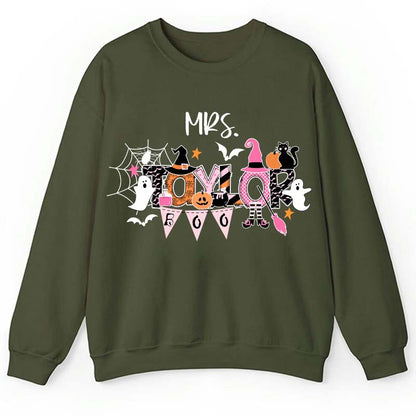 Personalized Name Happy Halloween Teacher Sweatshirt