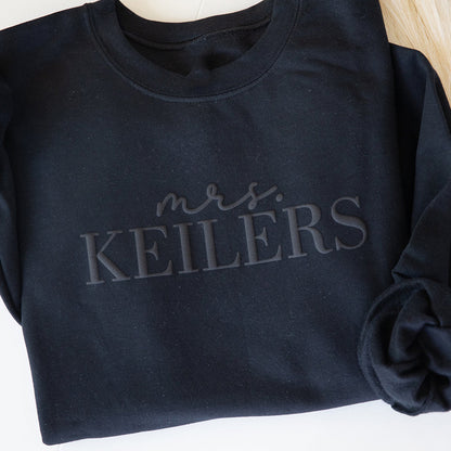 Personalized Name Last Name Embossed Teacher Sweatshirt