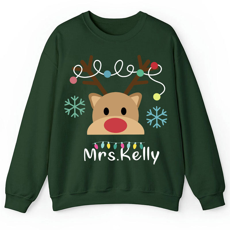 Personalized Merry Christmas Teacher Sweatshirt