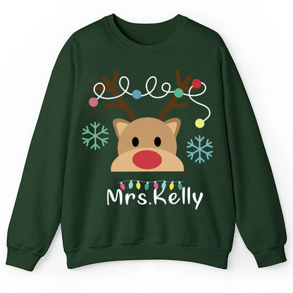 Personalized Merry Christmas Teacher Sweatshirt