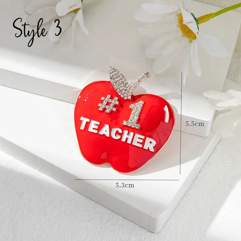 I Love School Apple Teacher Pin