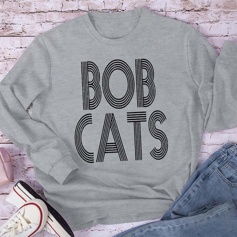 Personalized Mascot Simple Line Fonts School Spirit Teacher Long Sleeve T-Shirt