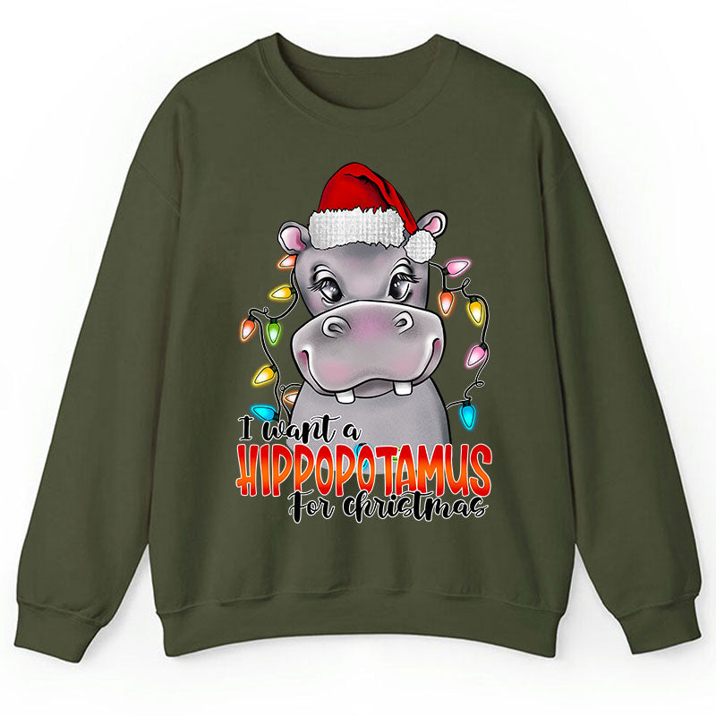 I Want A Hippopotamus For Christmas Teacher Sweatshirt