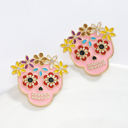 Día De Los Muertos Calaveras De Azúcar Teacher Metal Earrings