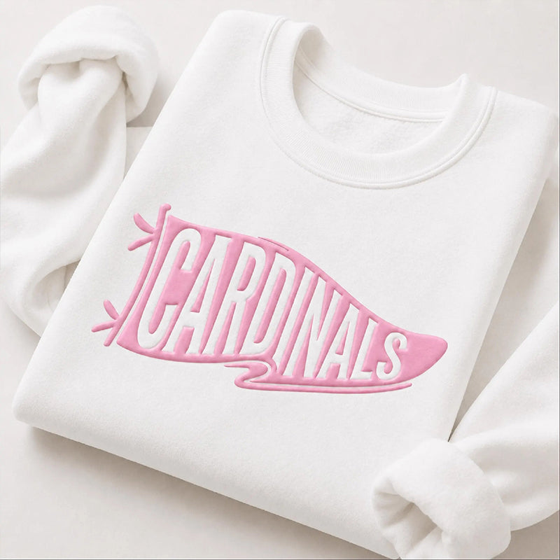 Personalized Mascot Sport Puff Printed Pennant Banner Teacher Sweatshirt