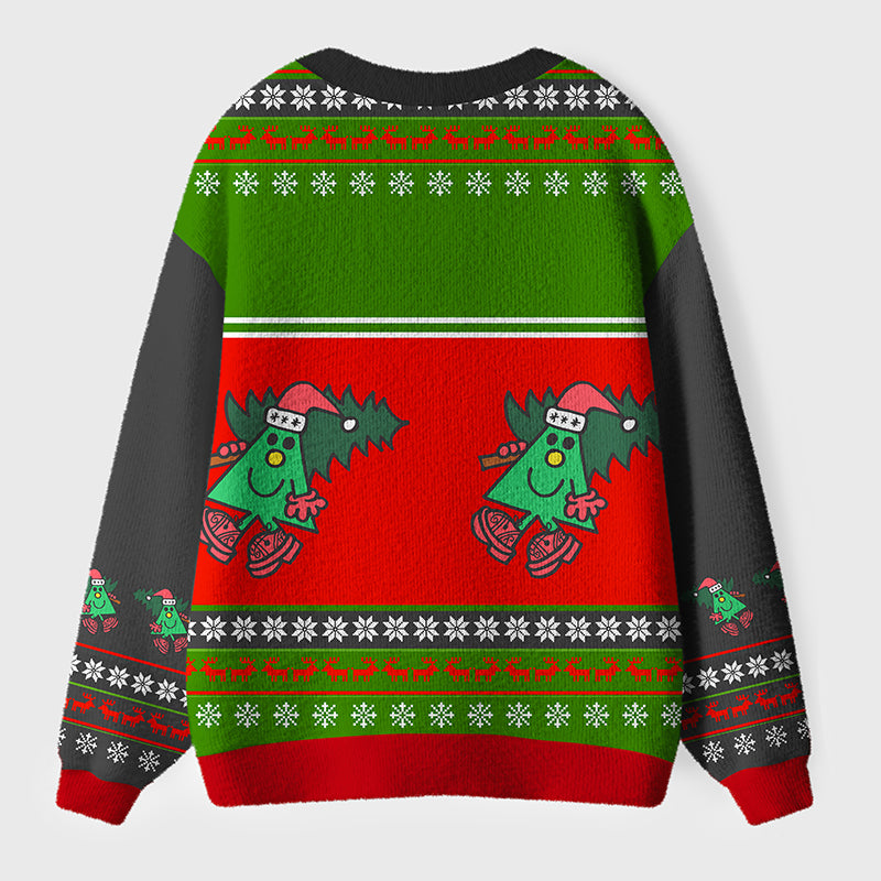 Green Miss Merry Christmas Teacher Ugly Cardigan Sweaters