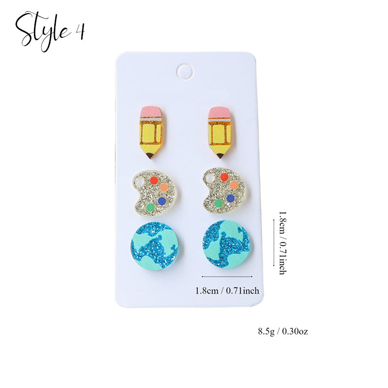 Cute Teacher Stuff Teacher Acrylic Earrings