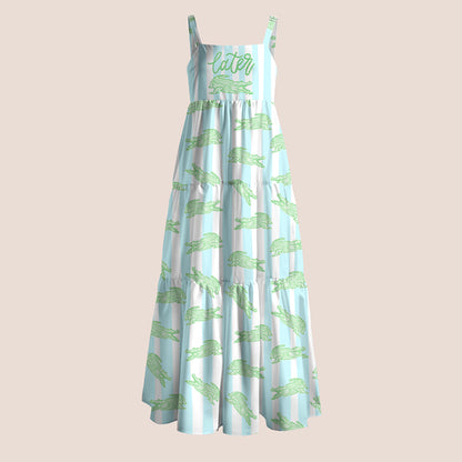 Pink Striped Later Gator Teacher Slip Dress
