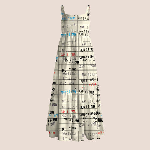 Nostalgic Date Stamp Teacher Slip Dress