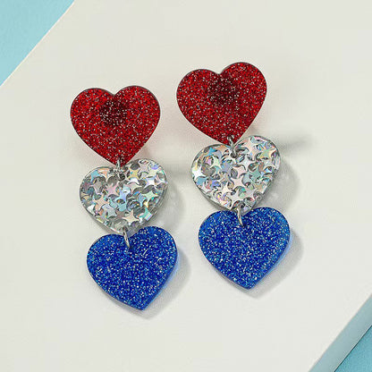 Red White And Blue Independence Day Teacher Acrylic Earrings