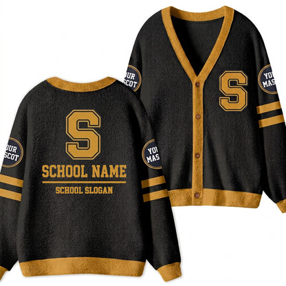 Personalized School Name Mascot And Slogan Teacher Ugly Cardigan Sweaters