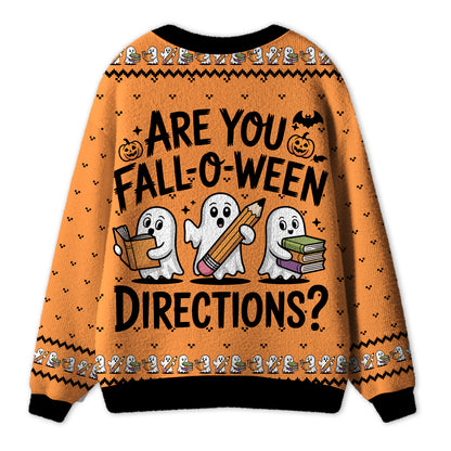 Are You Fall-O-Ween Directions Teacher Cardigan Sweaters