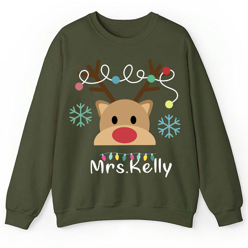 Personalized Merry Christmas Teacher Sweatshirt