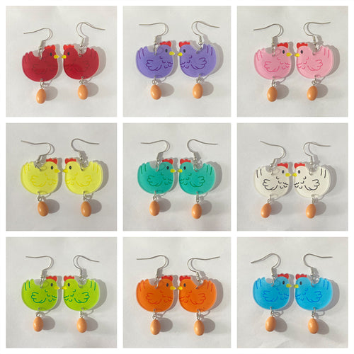 Hen Orders Teacher Acrylic Earrings