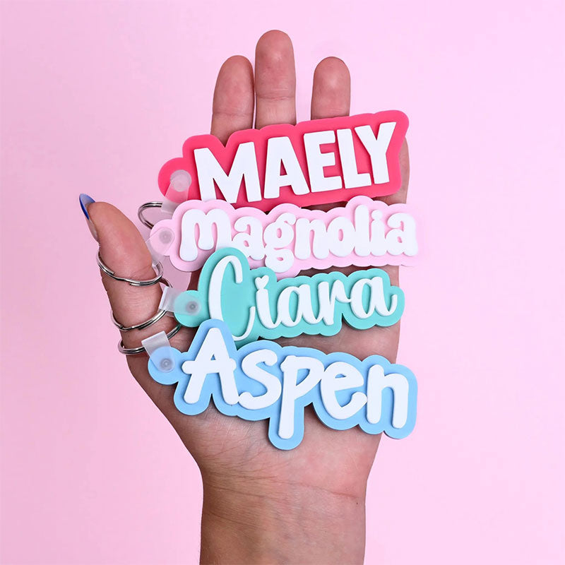 Personalized Pastel Double Layer Teacher Keychain