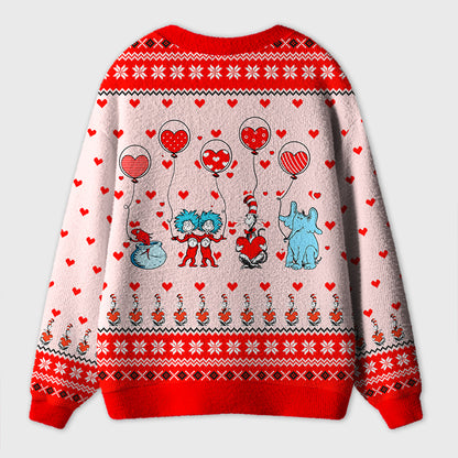 Personalized Name Children's Books Valentine's Day Teacher Ugly Cardigan Sweaters