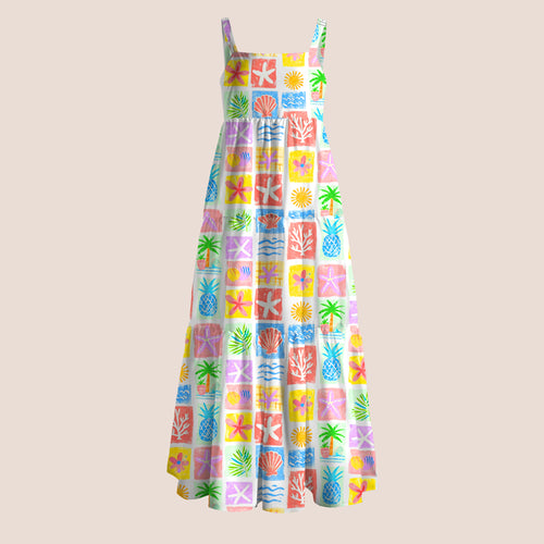 Beach Starfish Pineapple Teacher Slip Dress