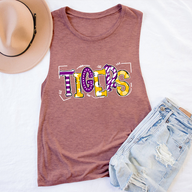 Personalized Mascot Cute Fonts Game Day Teacher Tank Top