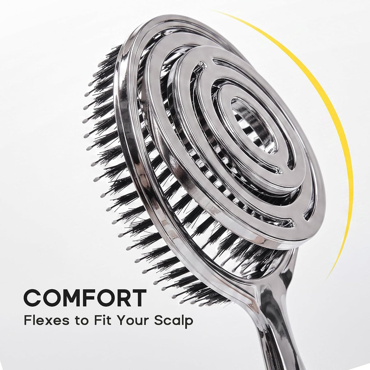 Detangling Hair Brush – Anti Static Boar Bristle Brush for Wet & Dry Hair, Pain-Free Knot Removal, Frizz Control, Scalp Massage Hair Brush