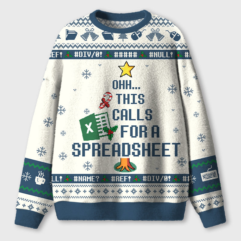 Personalized This Calls For A Spreadsheet Teacher Ugly Fluffy Sweatshirt
