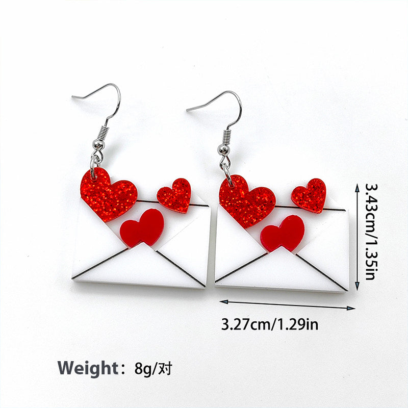 Heart Envelope Teacher Acrylic Earrings