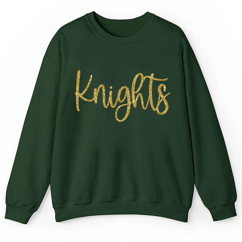 Personalized Glitter Font Mascot Teacher Sweatshirt