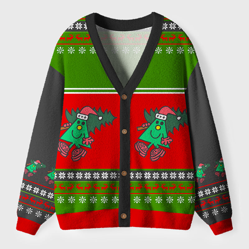 Green Miss Merry Christmas Teacher Ugly Cardigan Sweaters