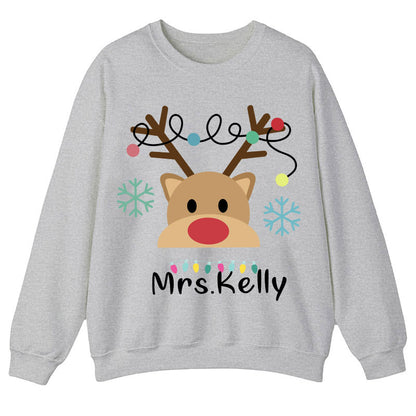Personalized Merry Christmas Teacher Sweatshirt