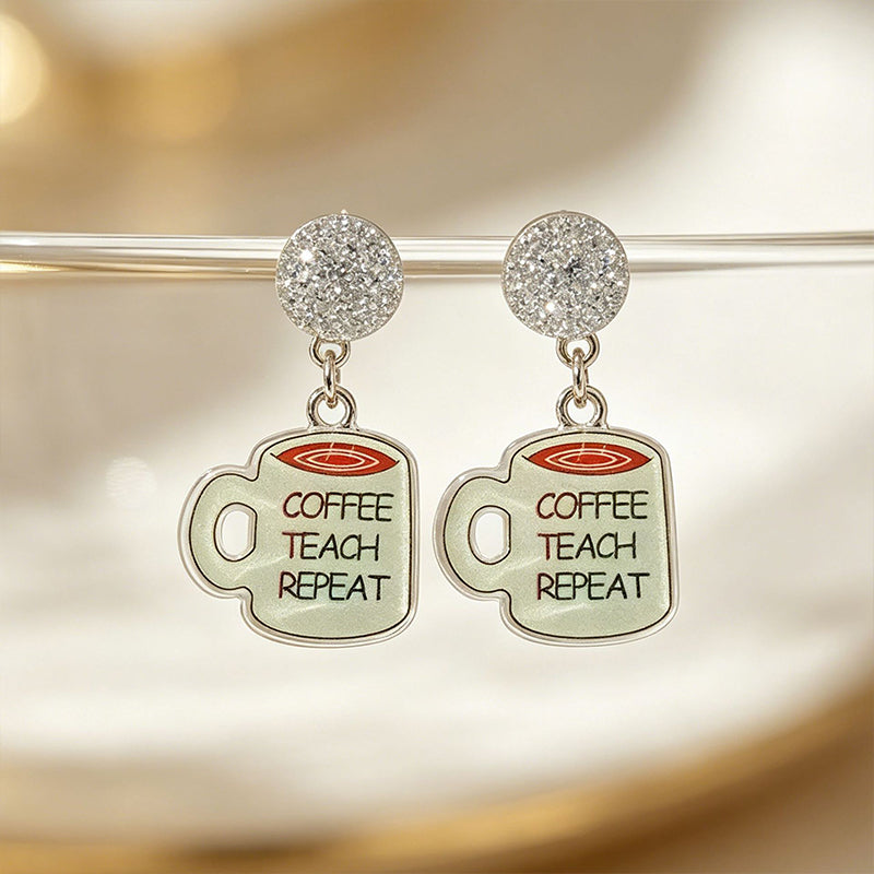 Coffee Tea Teacher Acrylic Earrings
