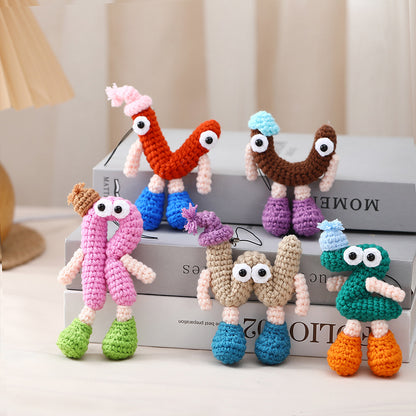 Fun Crocheted Alphabet English Letter Keychain