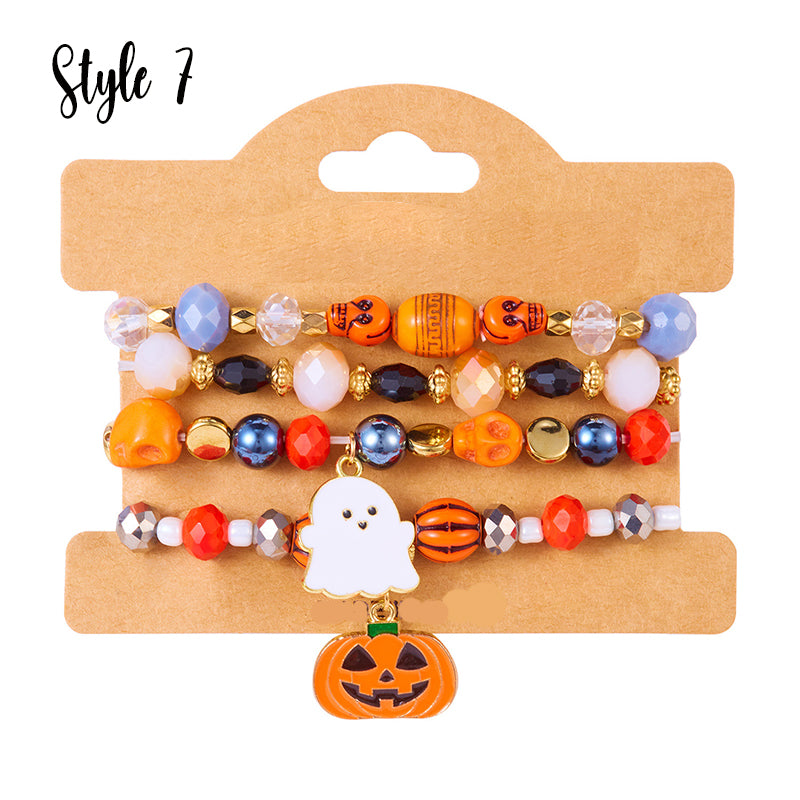 Halloween Pumpkin Ghost Teacher Metal Bracelet