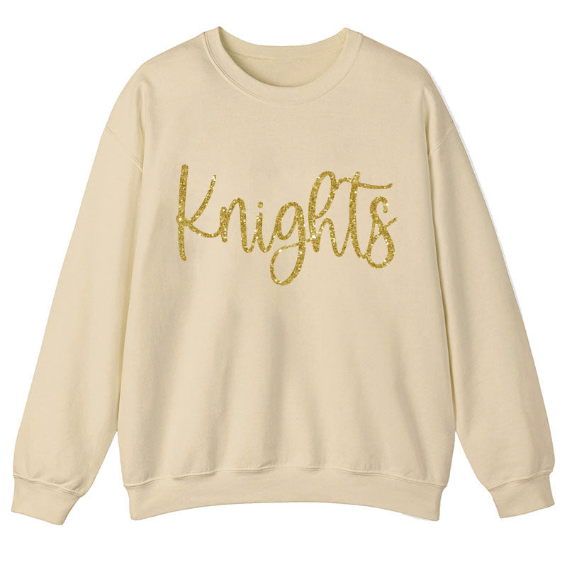 Personalized Glitter Font Mascot Teacher Sweatshirt