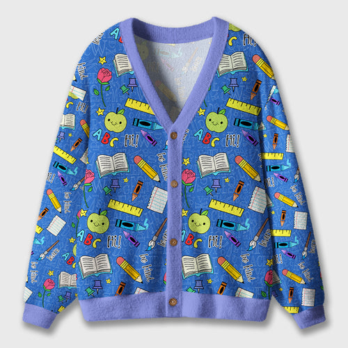 Hi ABC Be Kind Teacher Ugly Cardigan Sweaters