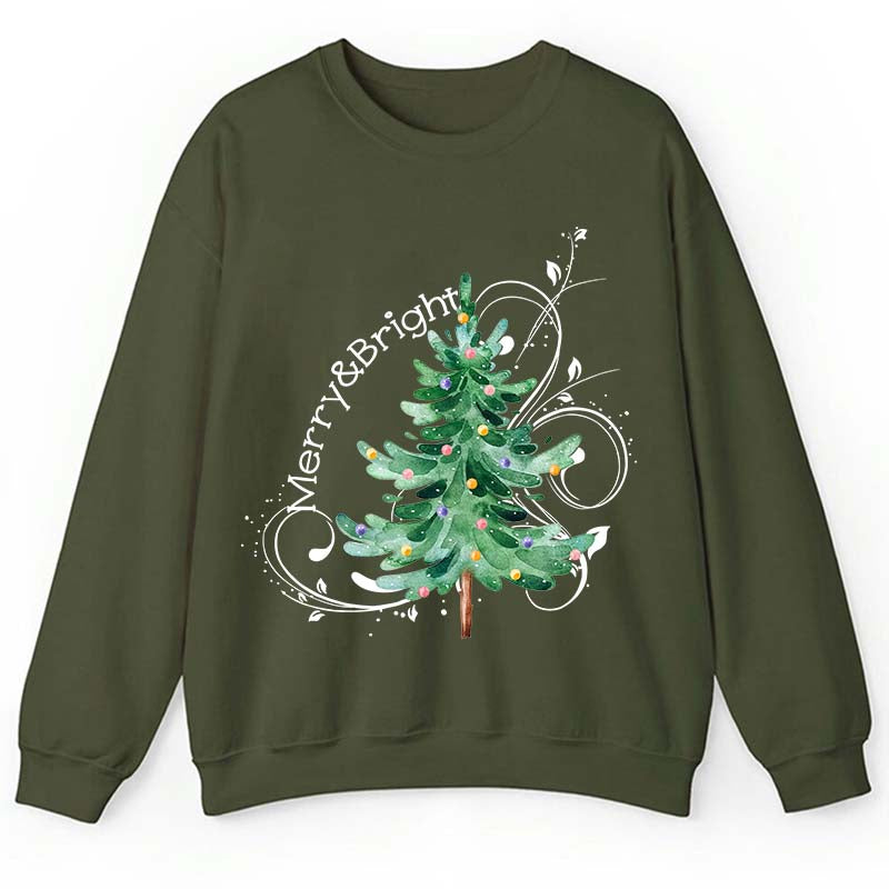 Merry And Bright Christmas Teacher Sweatshirt