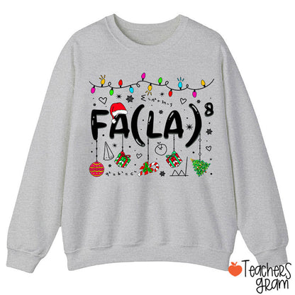 Fa La Eighth Power Christmas Math Teacher Sweatshirt
