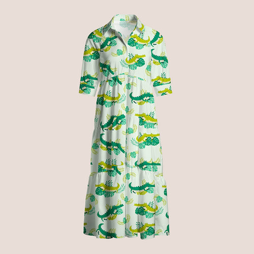Summer Gator Teacher Shirtdress