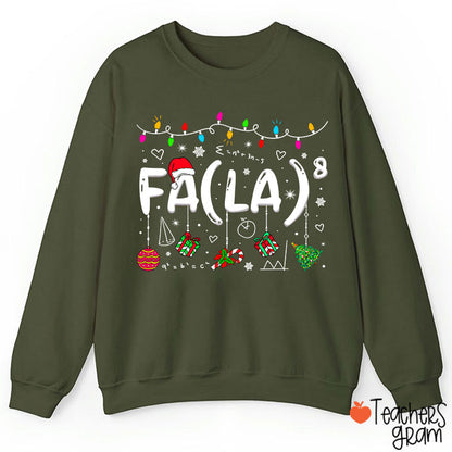 Fa La Eighth Power Christmas Math Teacher Sweatshirt