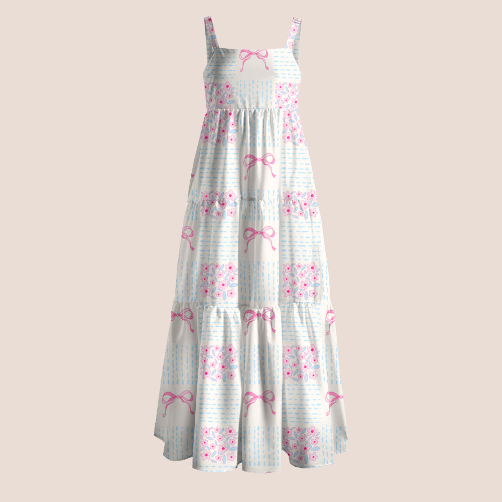 Pink Bow And Flower Teacher Slip Dress