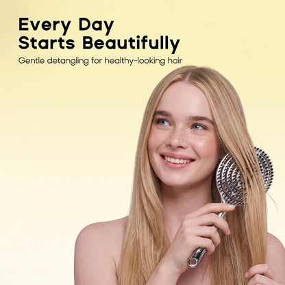 Detangling Hair Brush – Anti Static Boar Bristle Brush for Wet & Dry Hair, Pain-Free Knot Removal, Frizz Control, Scalp Massage Hair Brush