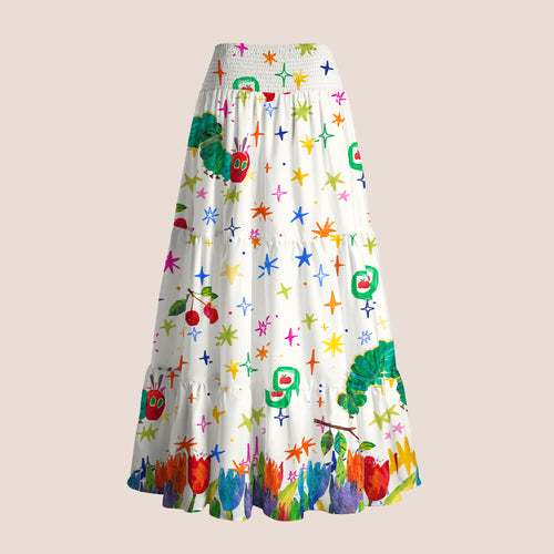Hungry Caterpillar And Colorful Stars Teacher Tiered Skirt