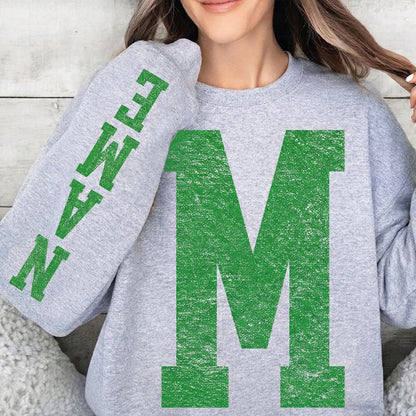 Personalized Game Day School Team Teacher Sleeve Print Sweatshirt