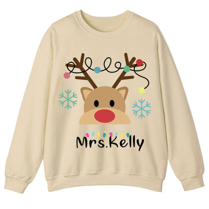 Personalized Merry Christmas Teacher Sweatshirt